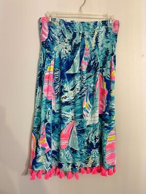 Lilly Pulitzer Trina Beach Dress ( Sleeves have been cut off) Size Medium